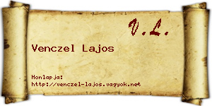 Venczel Lajos névjegykártya
